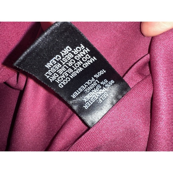 Lulus Burgundy Halter Skater Dress Fit & Flare Stretch Ponte Cocktail - Picture 5 of 11